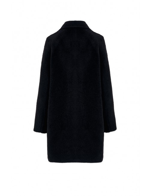Abrigo negro lana cardada